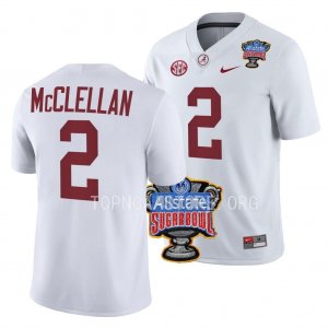 Men's Alabama Crimson Tide #2 Jase McClellan White 2022 Sugar Bowl NCAA College Football Jersey 2403WATX7